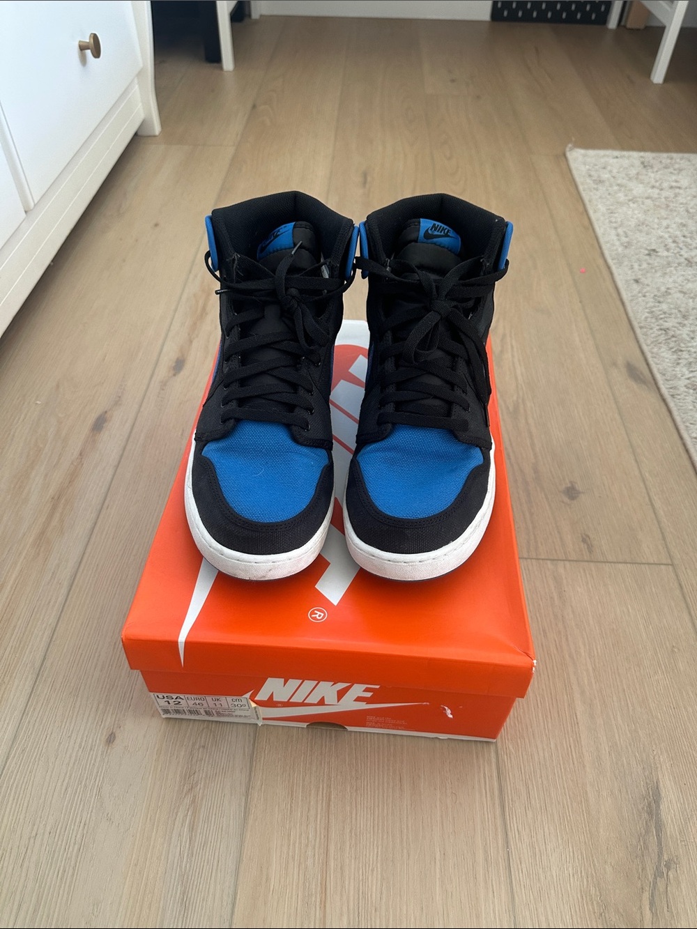 Nike Men’s High-Top Sneakers in Blue, Black and White- Aj1 KO high OG